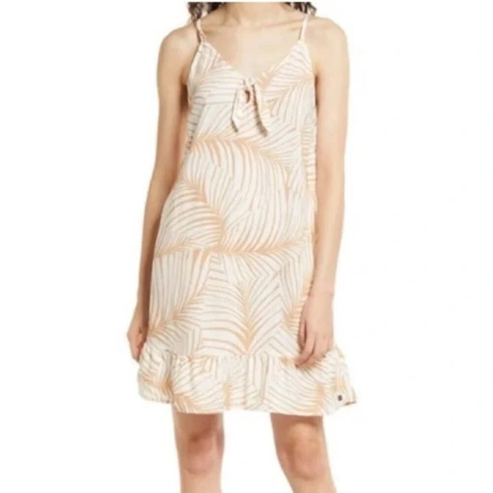 "NWT" Roxy Time After Time Leaf Print Mini Dress- Women's Medium- Beach Vacation